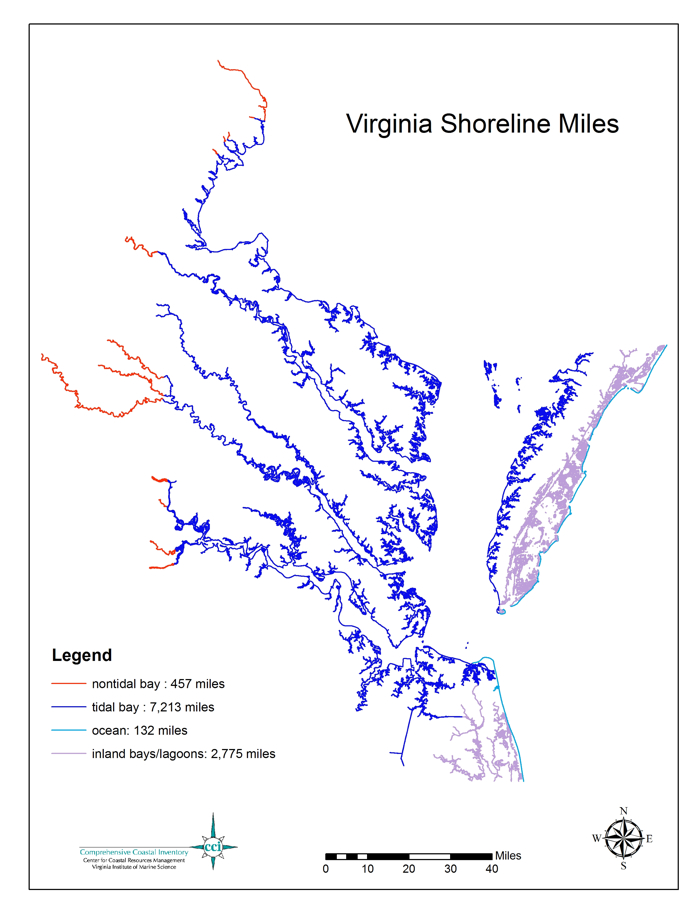 Virginia's shoreline miles.