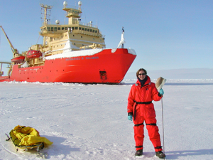 VIMS Professor Rebecca Dickhut during a research cruise to Antarctica.
