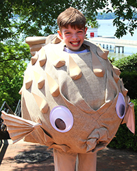 Michael Fratzke's blowfish costume took the prize for Best Representation of a Plant or Animal.