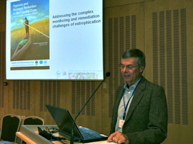 VIMS professor Bob Diaz during his presentation at the 6th biennial International Waters Conference in Dubrovnik Croatia on October 19th.
