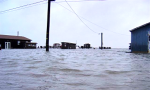 The ESL grounds are prone to flooding during coastal storms, like this nor'easter in November 2009. Photo by Sean Fate.