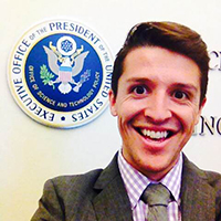 Then-graduate student Ike Irby during his internship at the White House in 2014.
