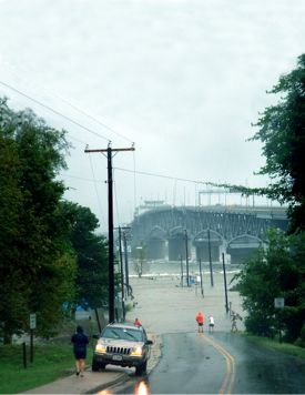 The York River at Gloucester Point during Hurricane Isabel in 2003.