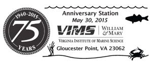 VIMS' 75th Anniversary postal cancellation. © S. Stein.