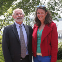 Sarah Sumoski (right) with VIMS Dean and Director Dr. John Wells (left).
