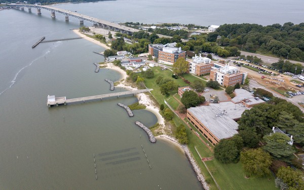 aerial photo of VIMS campus