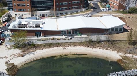 Aerial view of the Acuff Center