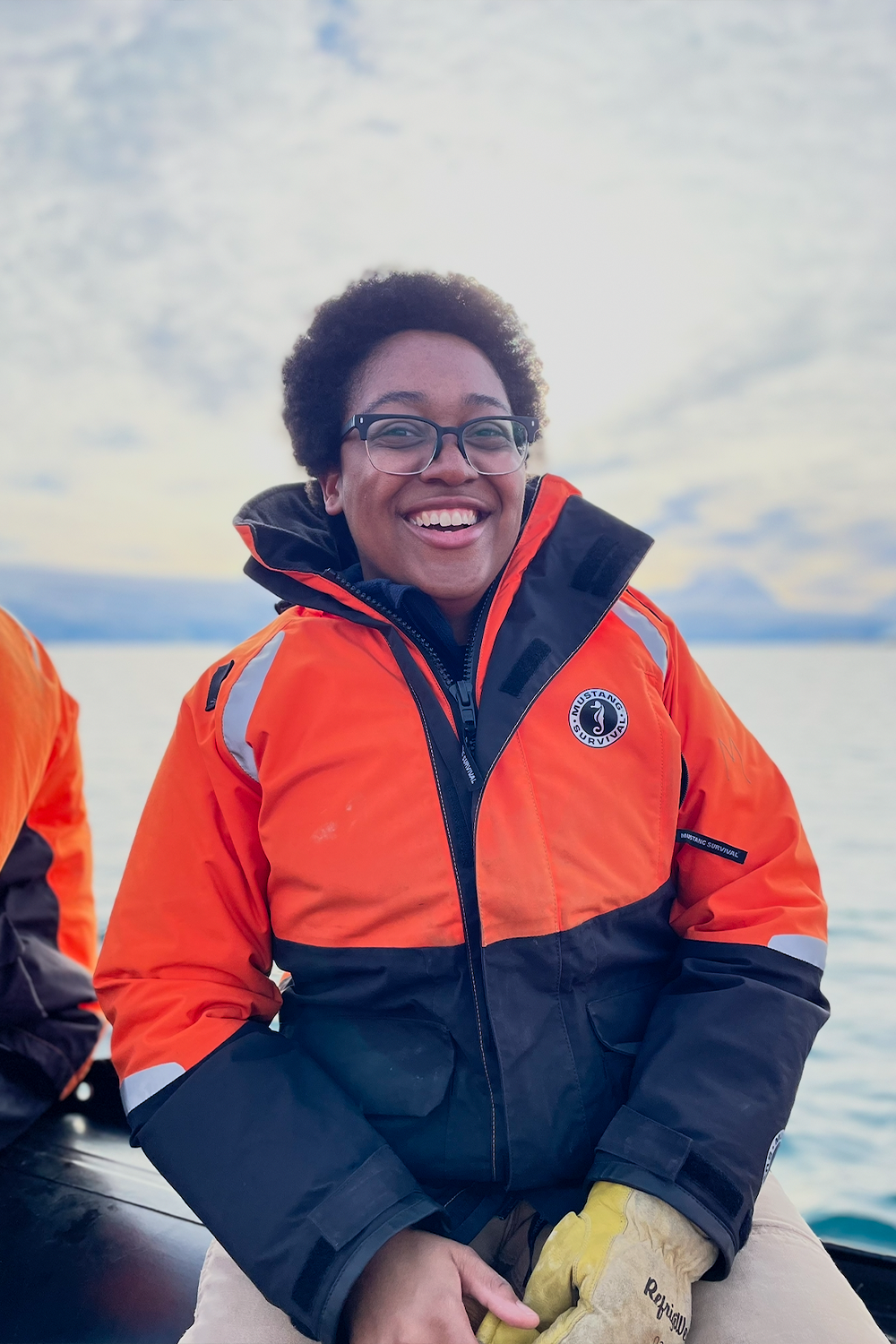 Thomas studied zooplankton ecology in the Western Antarctic Peninsula. Photo provided by Maya Thomas.