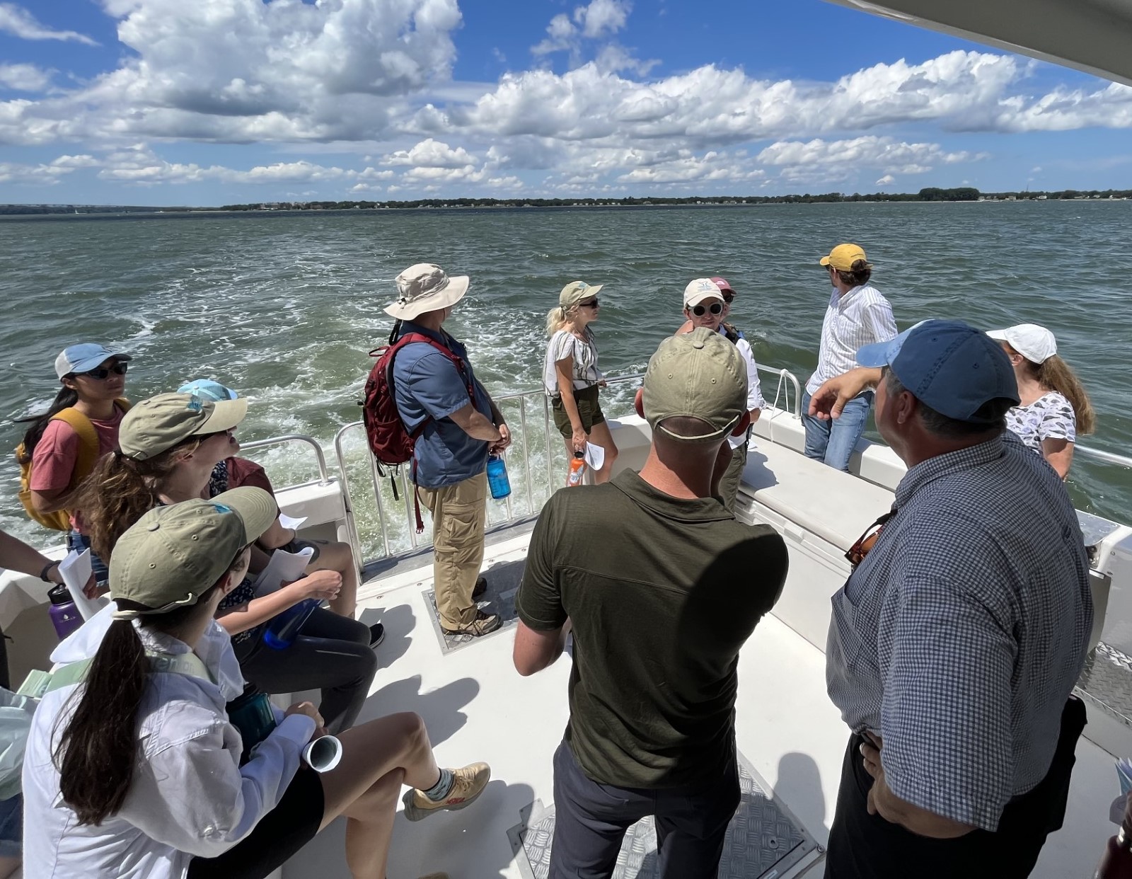 CBNERR-VA staff lead a tour of the York River.