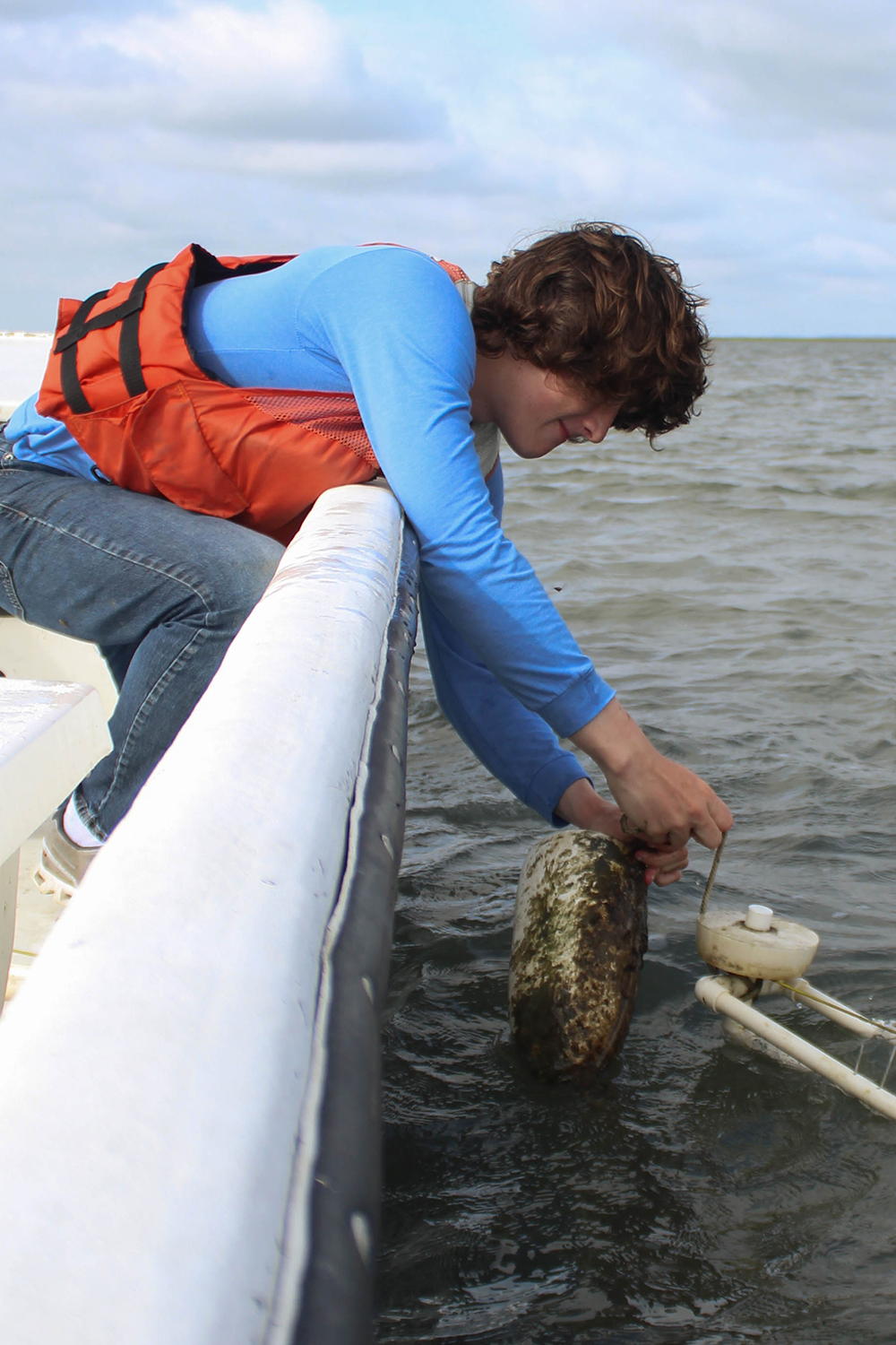 Intern Colin Ford (pictured) researched marine biofilms under the mentorship of ESL Director Richard Snyder.