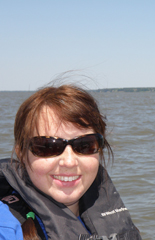 2012 Knauss Fellow Lindsay Kraatz takes a cruise on the York River during her time at VIMS.