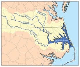 Several Virginia rivers drain into Albemarle Sound. ©K. Musser/USGS.