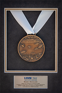 The Massey Medallion, honoring the Massey Foundation's long-term commitment to financially support VIMS' mission. Photo: Josh Power/Josh Power Photography