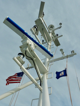 The {em}Virginia{/em}'s advanced radar system allows the vessel to navigate under conditions of poor visibility.