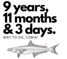 The Virginia Gamefish Tagging Program set a new record for the longest “days at large” when a cobia was recaptured in Virginia waters nearly 10 years after it was first tagged.