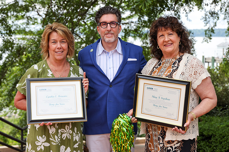From left to right: Cindy Forrester, Mary Ann Vogelbein. Jennifer Whiting was also recognized but is not pictured.