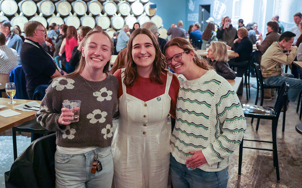 Undergraduate students Sierra Hall, Mary Laun and Lily Shriner. Photo by John Wallace.