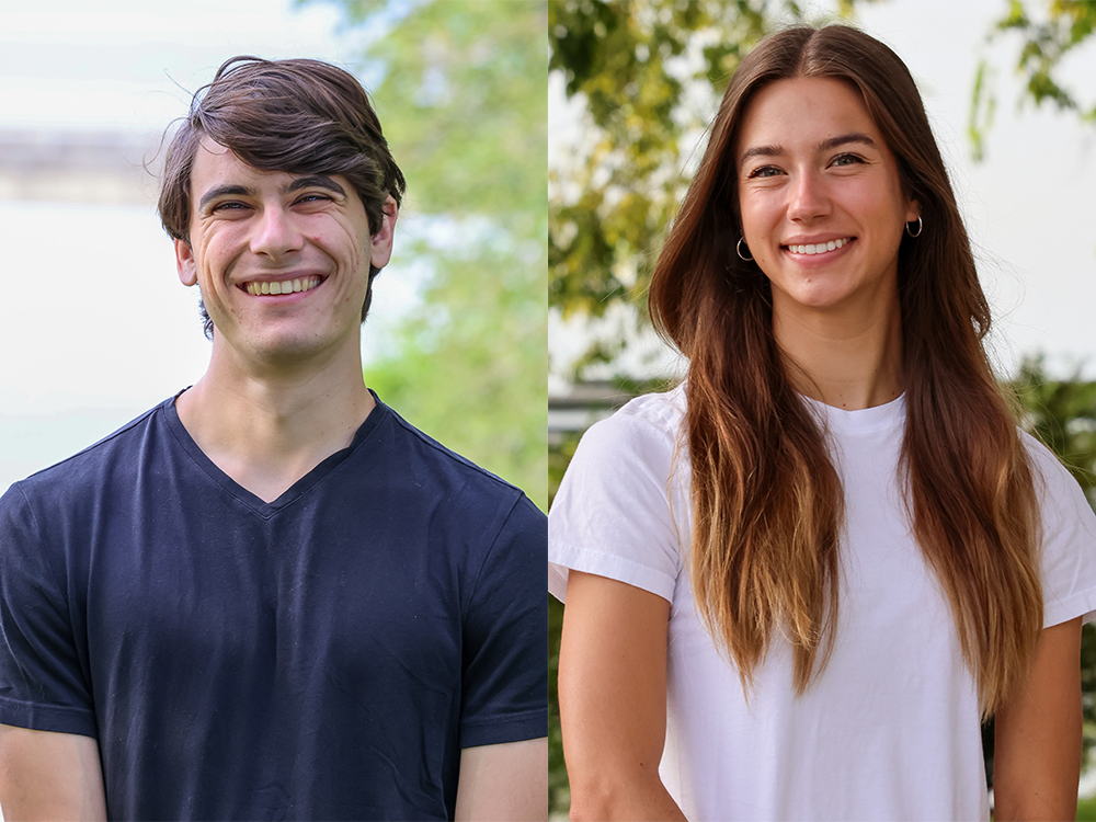 New graduate students Ari Siegel (left) and Claire Curran (right).