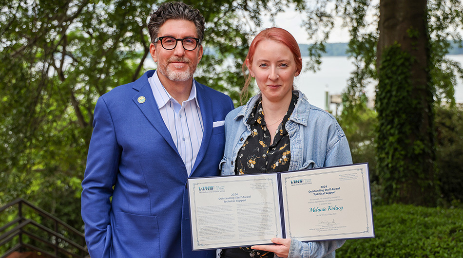 Melanie Kolacy, winner of the Outstanding Staff Award for Technical Support.