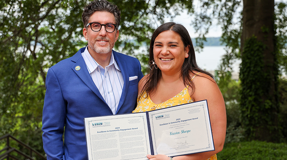 Kristen Sharpe, winner of the Excellence In Community Engagement Award.