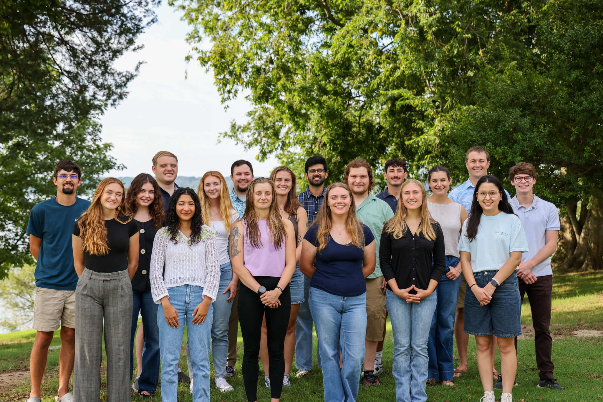 New graduate students for 2026 together on Davis Lawn.