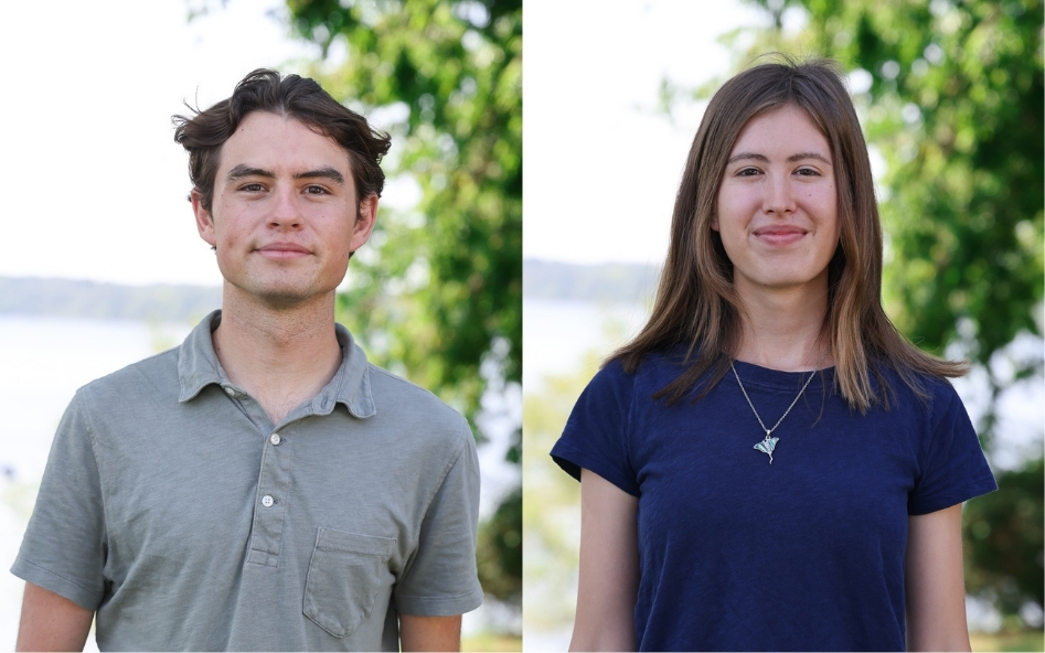 New undergraduate students Max Dunlap (left) and Isabel Volden (right).