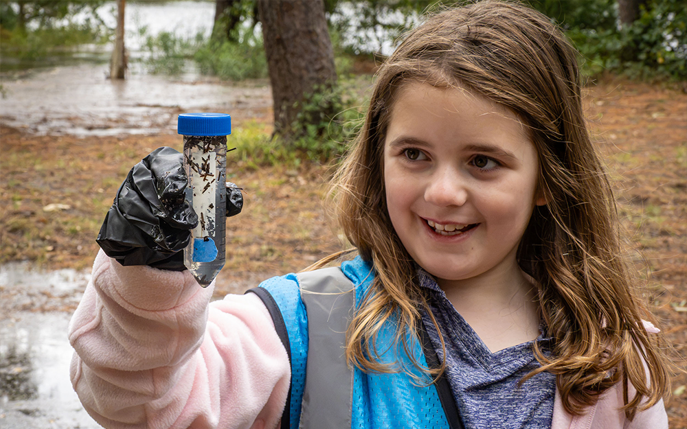 A troop of Girl Scouts participated in 2026 data collection. Photo by Sue Mangan.