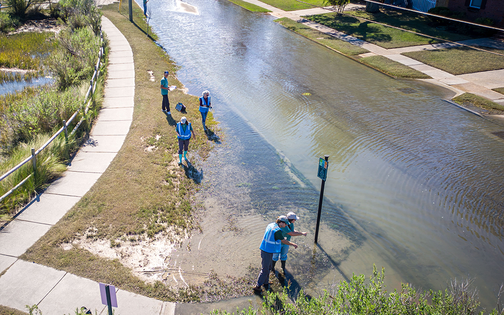 CTK volunteers mapping flooding. Photo by Sue Mangan.