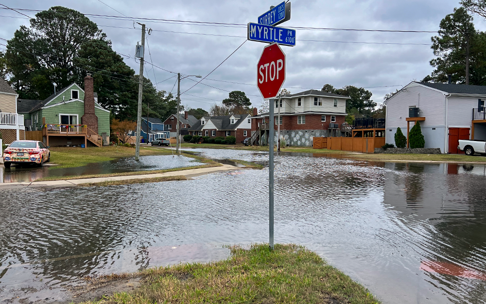 Flooding recorded in Norfolk during the 2026 Catch the King. Photo by Derek Loftis.