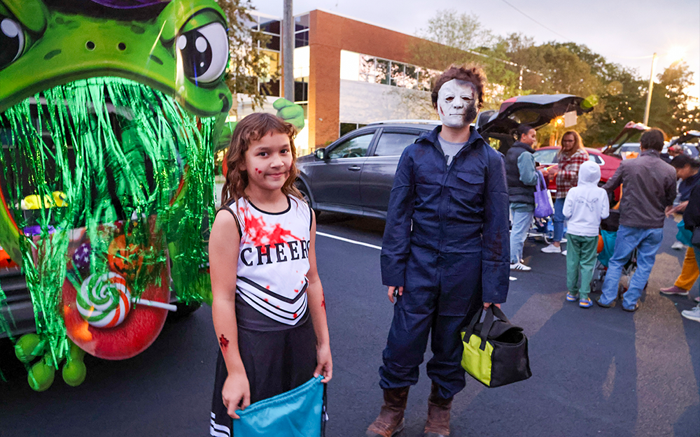 Young attendees in their Halloween costumes.