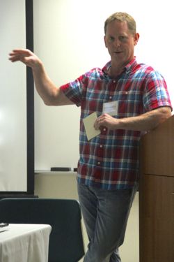 Dr. Ryan Carnegie addresses participants during a 2014 workshop held to explore options for improving management of oyster and clam diseases along the U.S. East Coast in light of the region’s rapidly growing aquaculture industry.