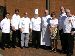 Vicki Clark (3rd from R) with a group of local chefs during a Chefs' Seafood Symposium.