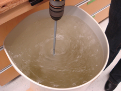 The researchers used a rotating paddle to create different levels of turbulence in the laboratory.