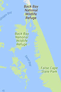 To view a map of the Back Bay National Wildlife Refuge, click the image above.