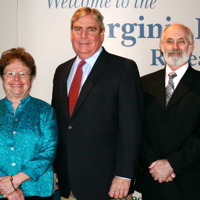 David Meeker, Deputy General Counsel of Ferguson Enterprises (2nd from L) visited VIMS to announce the establishment of the Ferguson Graduate Student Fellowship. Joining Meeker are (from L) Dean of Graduate Studies Iris Anderson, VIMS Dean and Director John Wells, and VIMS graduate student Lindsey Kraatz.