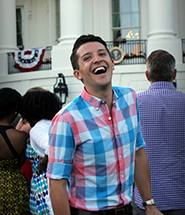 VIMS graduate student Ike Irby celebrates the Fourth of July at the White House.