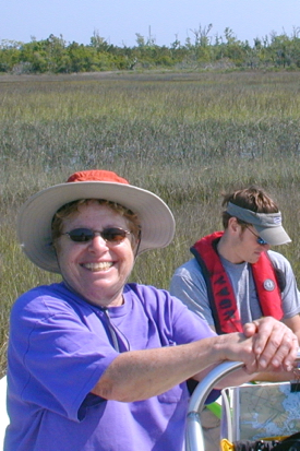 VIMS professor Iris Anderson during fieldwork at Camp Lejeune.