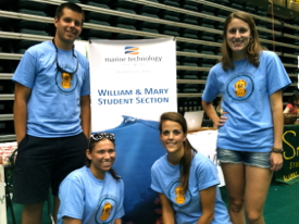 Officers of the student section of the Marine Technology Society at W&M are (from L) Seth Theuerkauf, Madeleine Arencibia, Katelyn Jenkins, and Domi Paxton. The group won recognition for being the outstanding student section for 2012.