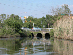 Runoff from roads and highways is one way that contaminants can enter shallow water coastal habitats. Photo: Jane Hawkey, IAN Image Library (www.ian.umces.edu/imagelibrary/)