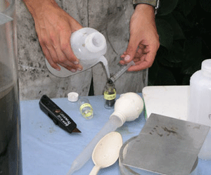 Meiofauna samples are collected and stored in formalin until analysis.